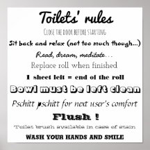 Poster Toilets' rules