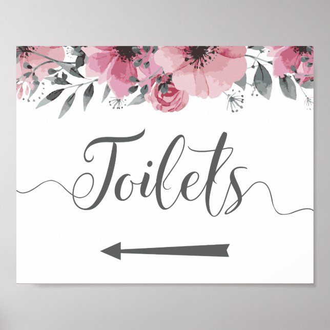 Poster Toilettes de cette façon signe. Direction Flèche G (Devant)