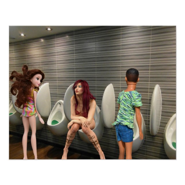 Poster Toilettes mixtes. (Devant)