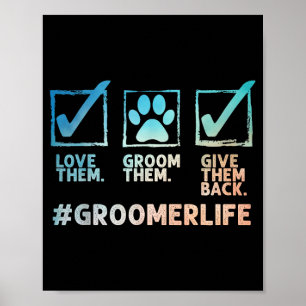 Poster Toiletteur de chien cool Art pour hommes femmes To