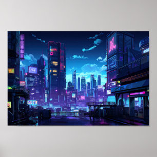 Poster Toit Cyberpunk Tokyo