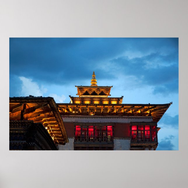 Poster Toit Dzong bouddhiste (Devant)
