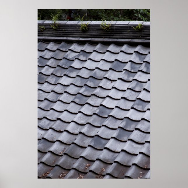 Poster Toit gris Carrelé (Devant)