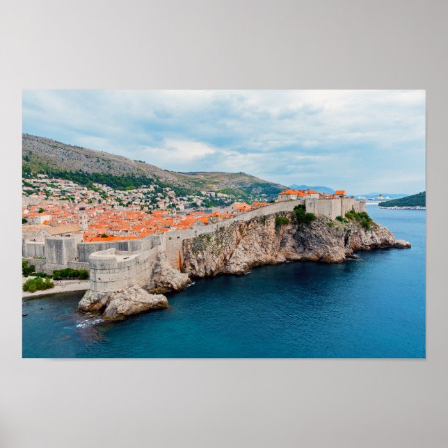 Poster Toits et murs de la vieille ville de Dubrovnik - C (Devant)