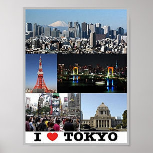Poster Tokio - I Love - Japon -