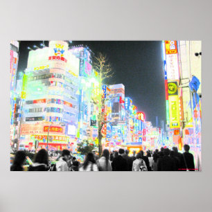 Poster Tokyo au néon