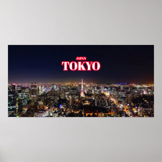 Poster Tokyo City at Night - Japon