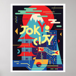 Poster Tokyo, Japon, illustration, voyage vintage