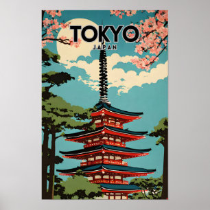 Poster Tokyo Japon Nostalgale Retro Voyage Art