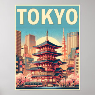 Poster Tokyo Japon voyage cadeaux vintages