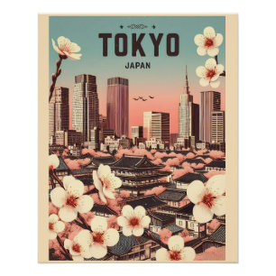 Poster Tokyo Japon voyage cadeaux vintages