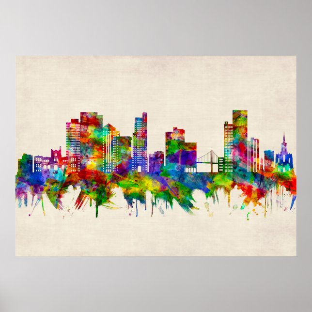Poster Toledo Ohio Skyline (Devant)
