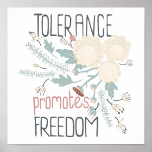 Poster Tolérance promeut la liberté Crème mignonne Botani