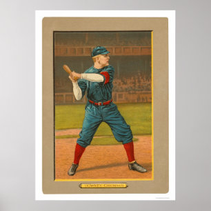 Poster Tom Downey Reds Baseball 1911