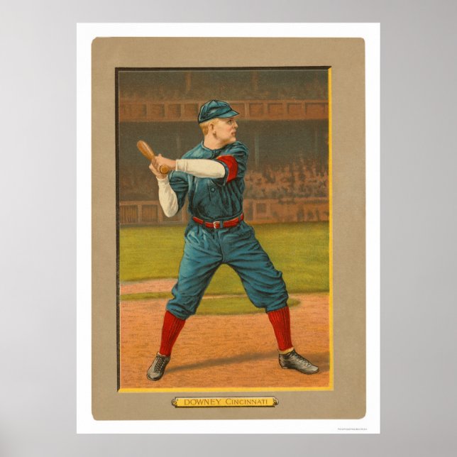 Poster Tom Downey Reds Baseball 1911 (Devant)