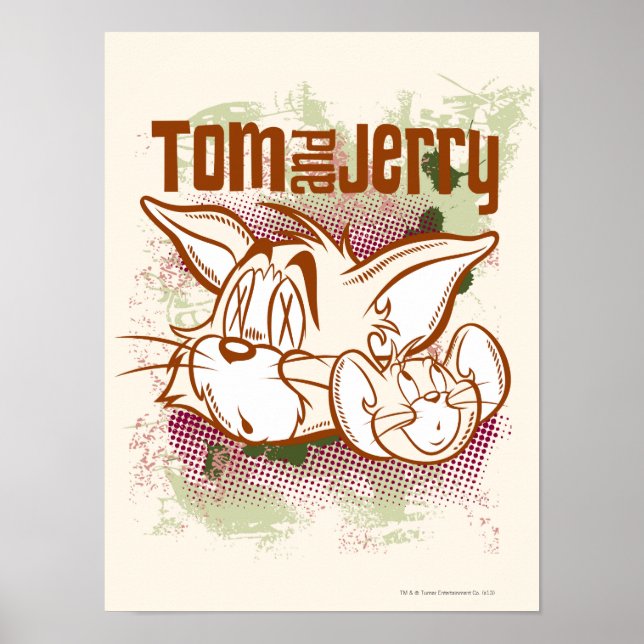 Poster Tom et Jerry Brown et vert (Devant)