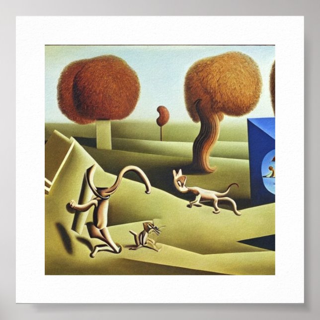 Poster Tom et Jerry Peinture abstraite (Devant)