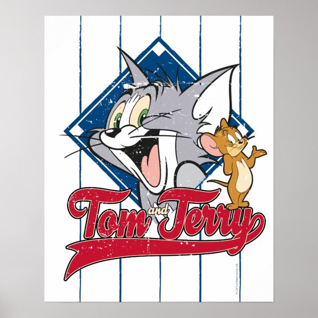 Poster Tom Et Jerry | Tom Et Jerry Sur Diamant De Basebal (Devant)