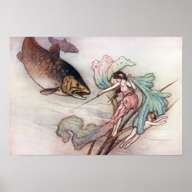 Poster Tom et la truite par Warwick Goble (Devant)