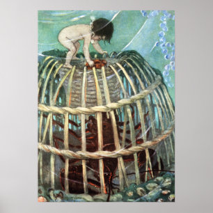 Poster Tom et le homard de Jessie Willcox Smith