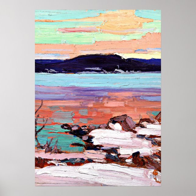 Poster Tom Thomson - Paysage avec neige (Devant)