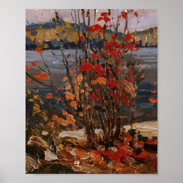 Poster Tom Thomson Peinture Lake et Red Tree Ontario (Devant)