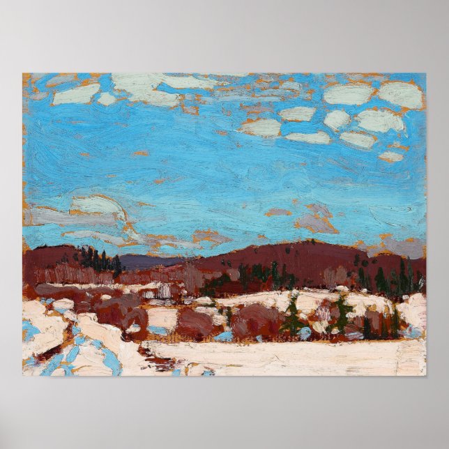 Poster Tom Thomson Peinture Paysage hivernal de l'Ontario (Devant)