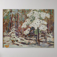 Tom Thomson Peinture Paysage Neige dans les bois