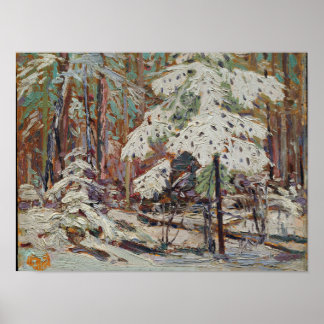 Poster Tom Thomson Peinture Paysage Neige dans les bois