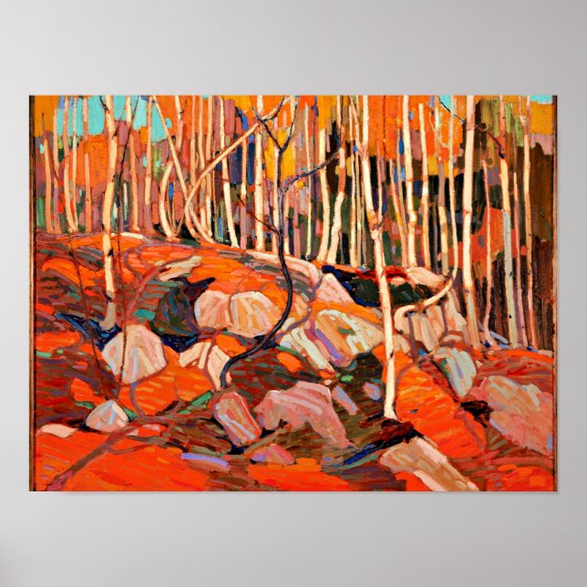 Poster Tom Thomson - The Birch Grove, automne (Devant)