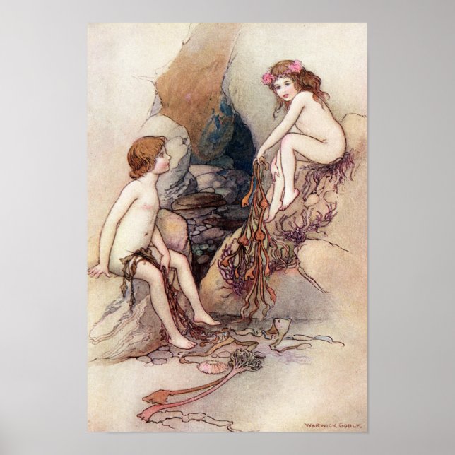 Poster Tom trouve un bébé aquatique par Warwick Goble (Devant)