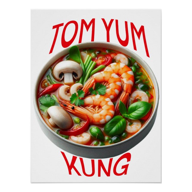 Poster Tom yum kung thai nourriture (Devant)