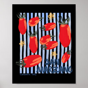 Poster Tomate Vintage Fille de Tomate de Marché Italien É
