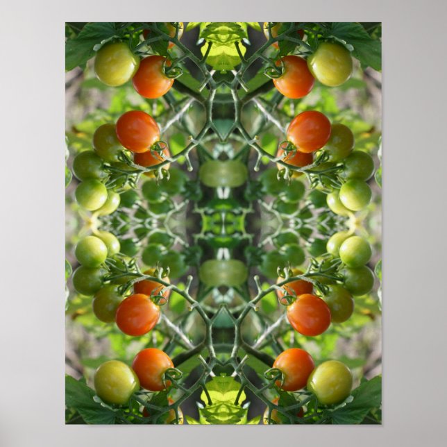 Poster Tomates cerises de jardin Nature Abstraite (Devant)