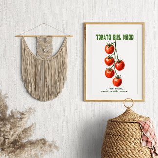 Poster Tomato Girl Mood Aesthetic Watercolor