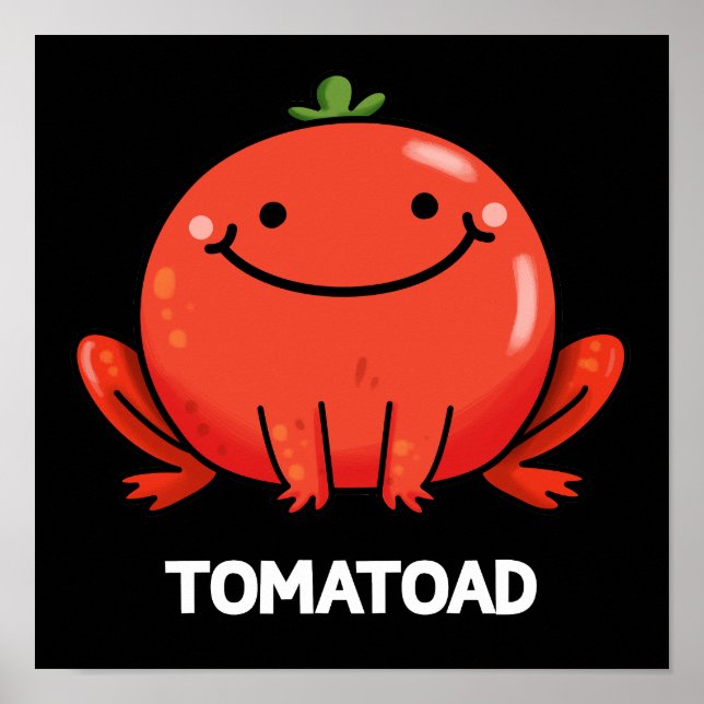 Poster Tomatoad Funny Tomato Toad Pun Dark BG (Devant)