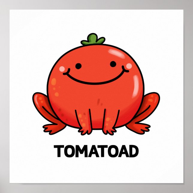 Poster Tomatoad Funny Tomato Toc Pun (Devant)