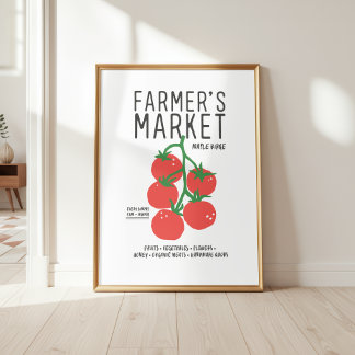 Poster Tomatos Farmer's Market Cute Wall Art