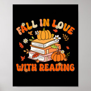 Poster Tomber Amoureux Avec Lecture Livre Citrouille Auto