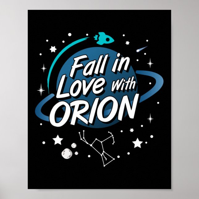 Poster Tomber Amoureux Avec Orion Constellation Astrologi (Devant)
