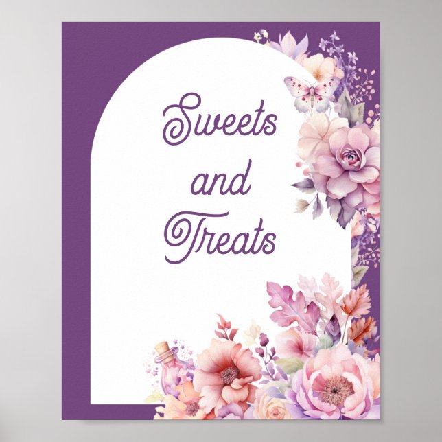 Poster Tomber amoureux violet Halloween Sweets et friandi (Devant)