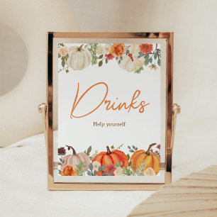 Poster Tomber dans l'amour Citrouille Floral Boissons Bab