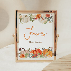 Poster Tomber dans l'amour Citrouille floral favorise le