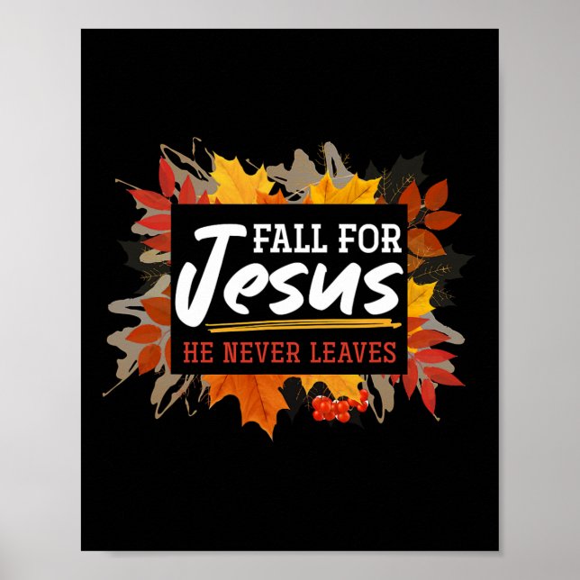 Poster Tomber Pour Jésus Il N'A Jamais Feuille Jésus 2 (Devant)