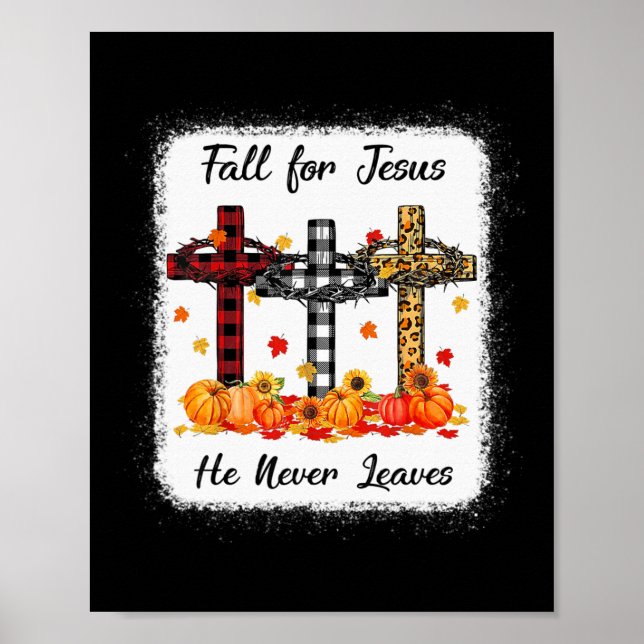 Poster Tomber Pour Jésus Il N'A Jamais Feuille Thanksgivi (Devant)