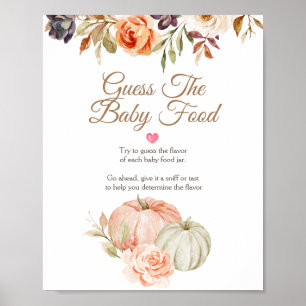 Poster Tombez amoureux Baby Shower Devinez la nourriture 