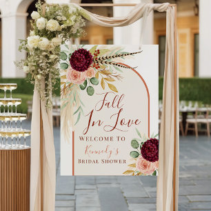 Poster Tombez amoureux Bienvenue à la Baby Shower Florale