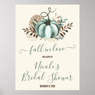 Poster Tombez amoureux, Citrouille bleue, Shower floral d
