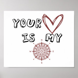 Poster Ton coeur est mon boussole