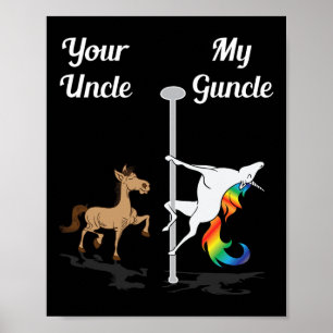 Poster Ton oncle Mon oncle Toi Moi Danser Unicorne Rainbo